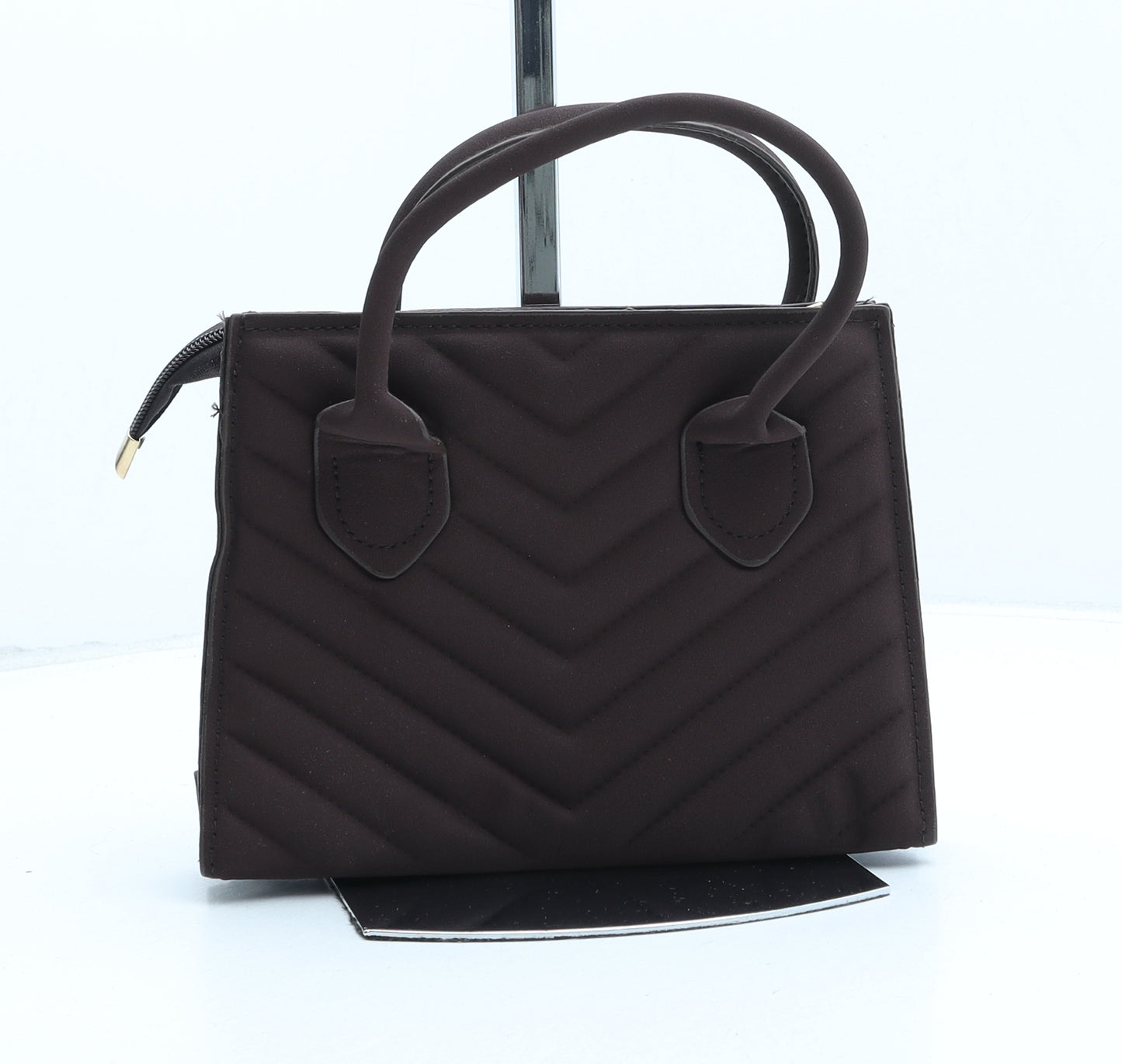 Preworn Womens Brown Polyester Top Handle Bag Size Mini