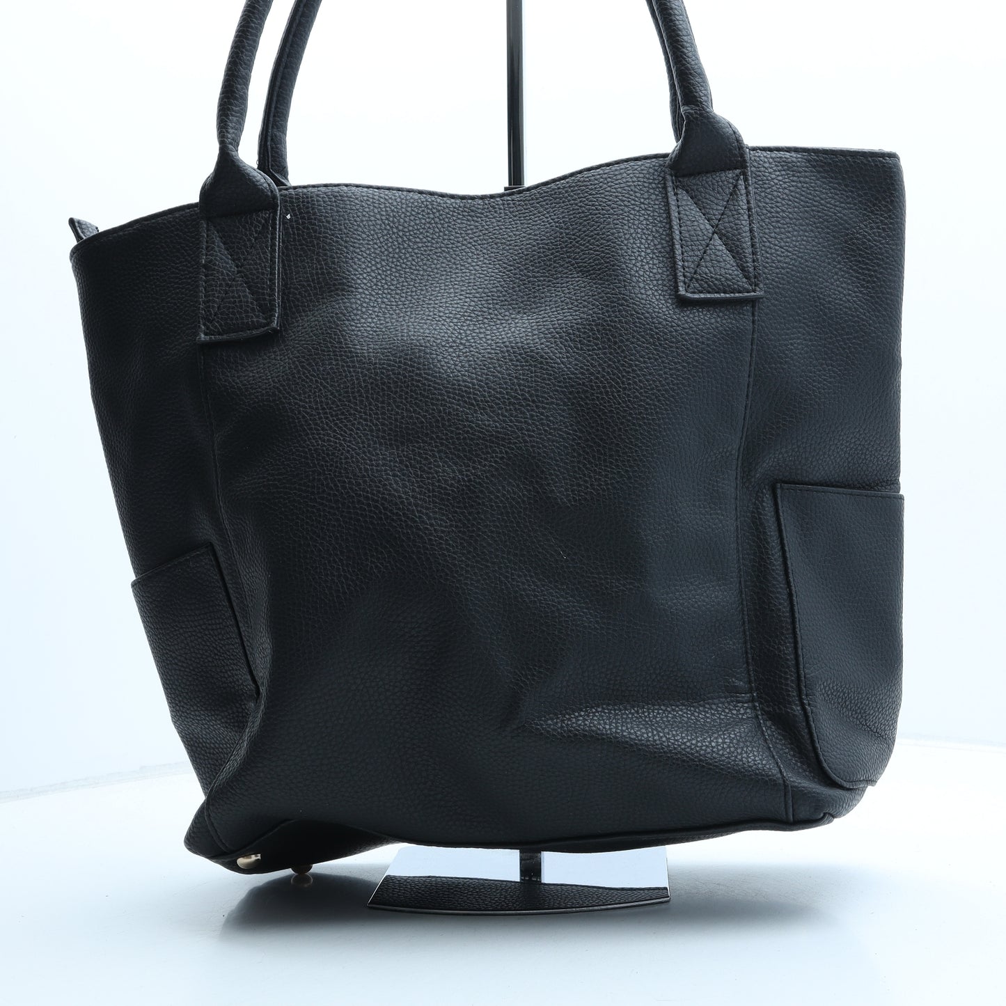 Atmosphere Womens Black Check PVC Top Handle Bag Size Large