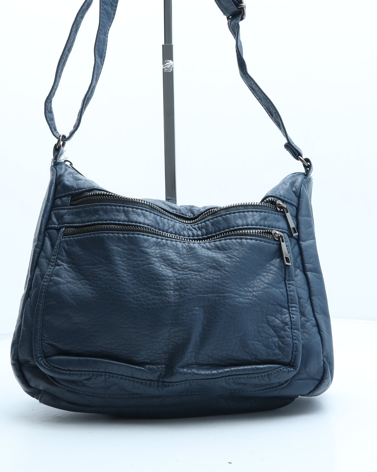 TU Womens Blue Polyurethane Crossbody Size Medium