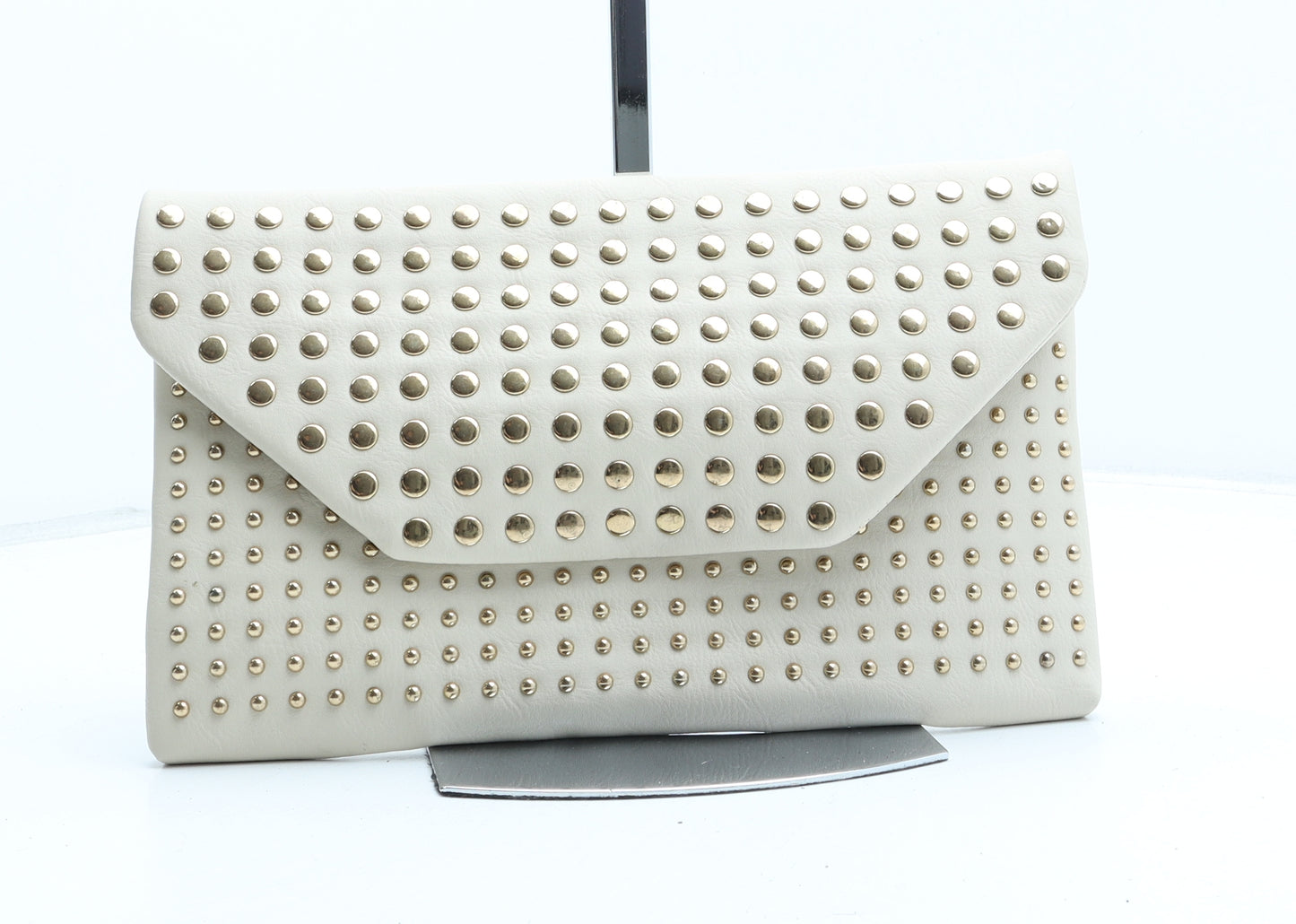 Topshop Womens Beige Polyurethane Clutch Size Small