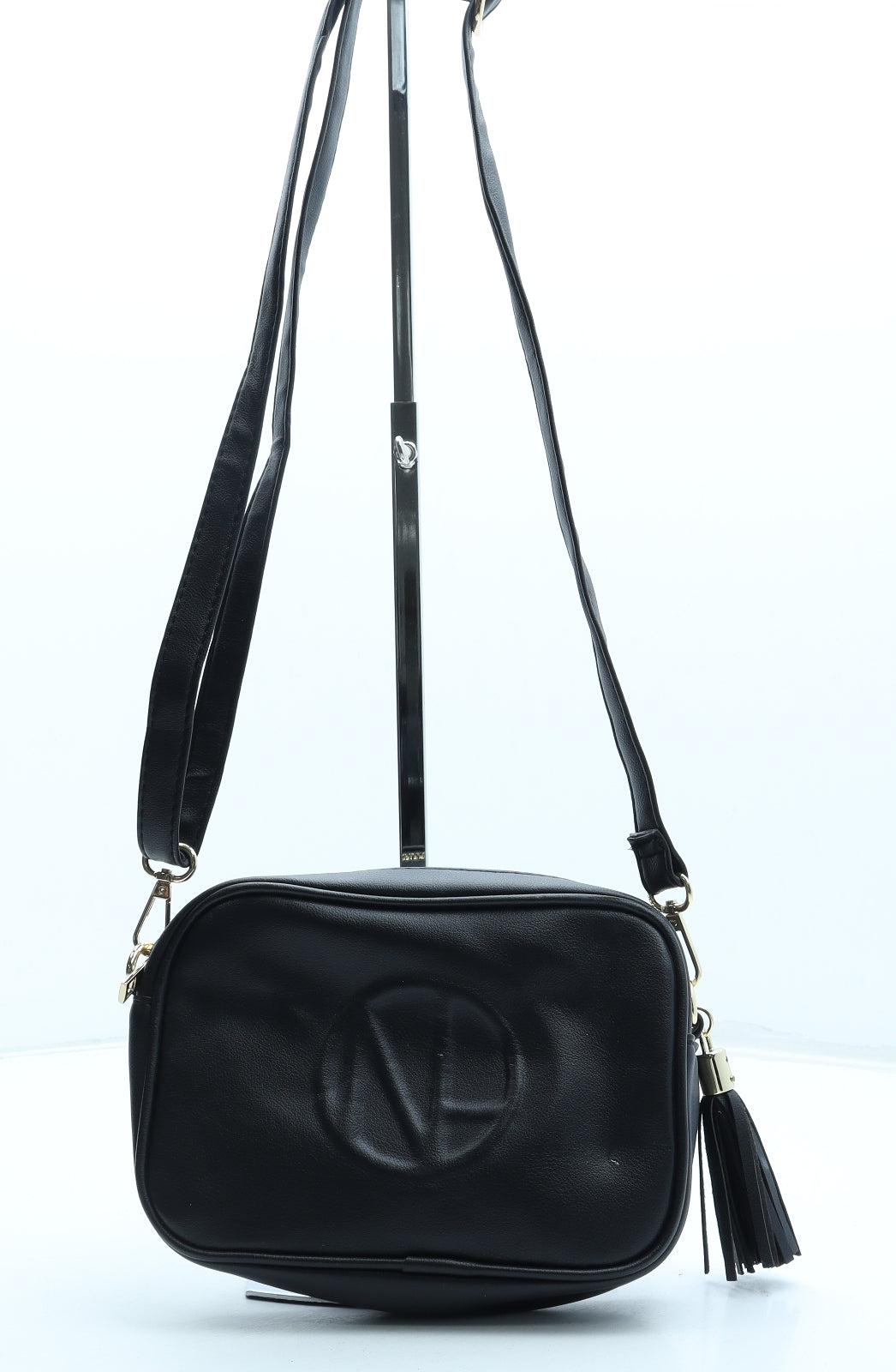 New Look Womens Black Polyurethane Crossbody Size Small