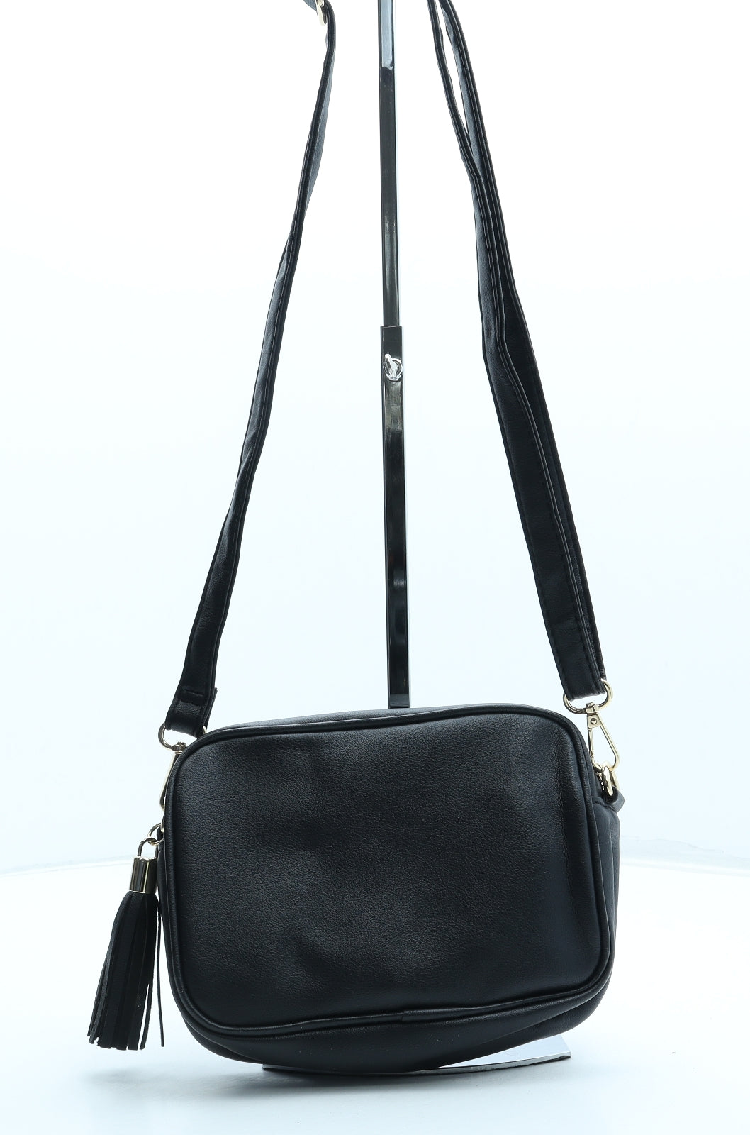 New Look Womens Black Polyurethane Crossbody Size Small