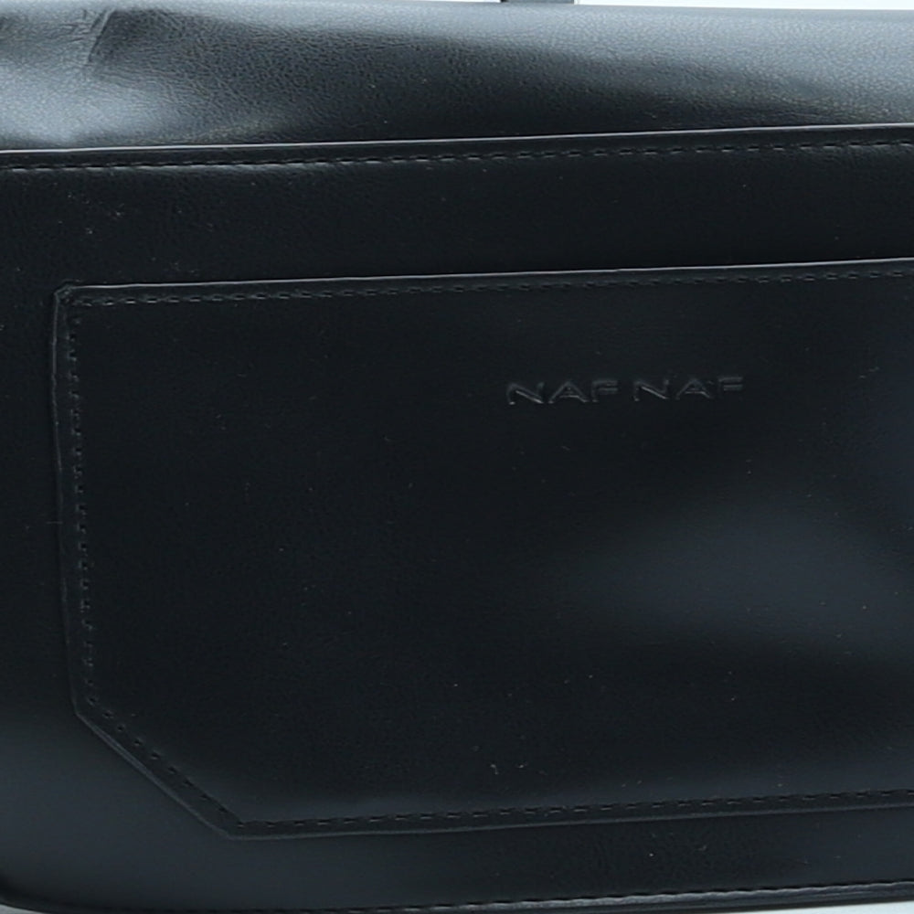 NAF NAF Womens Black Polyurethane Shoulder Bag Size Small