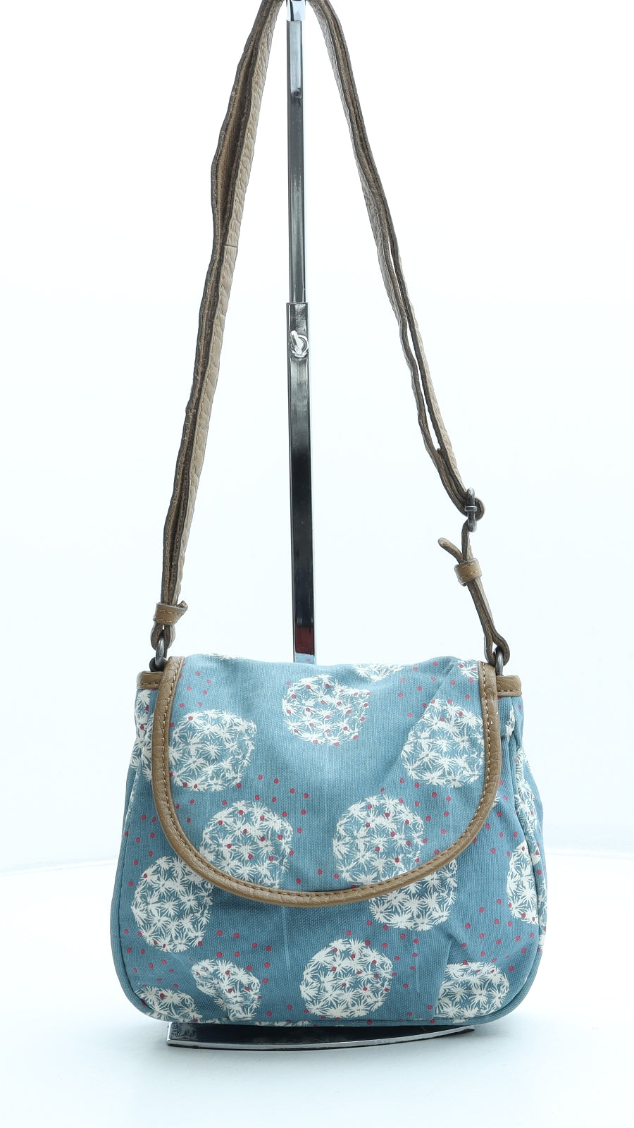 White Stuff Womens Blue Geometric Cotton Crossbody Size Small - Dandelion