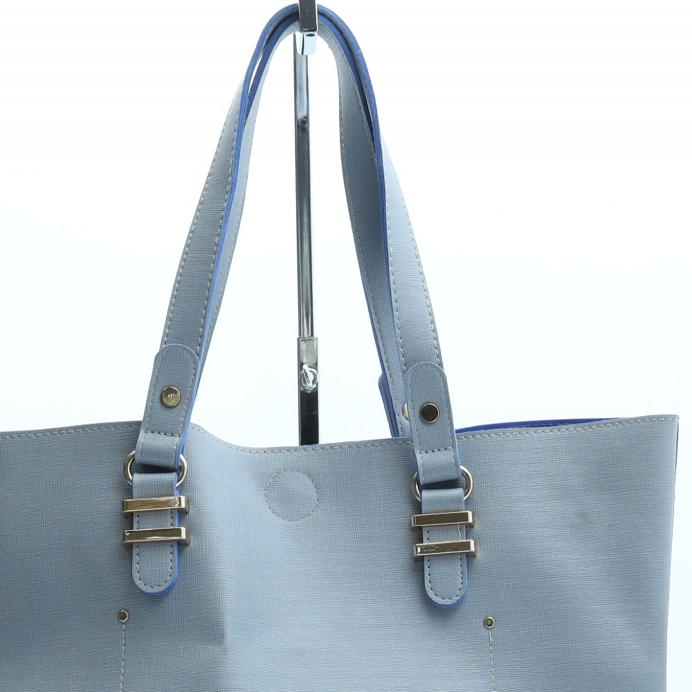 Preworn Womens Grey Polyurethane Top Handle Bag Size Medium