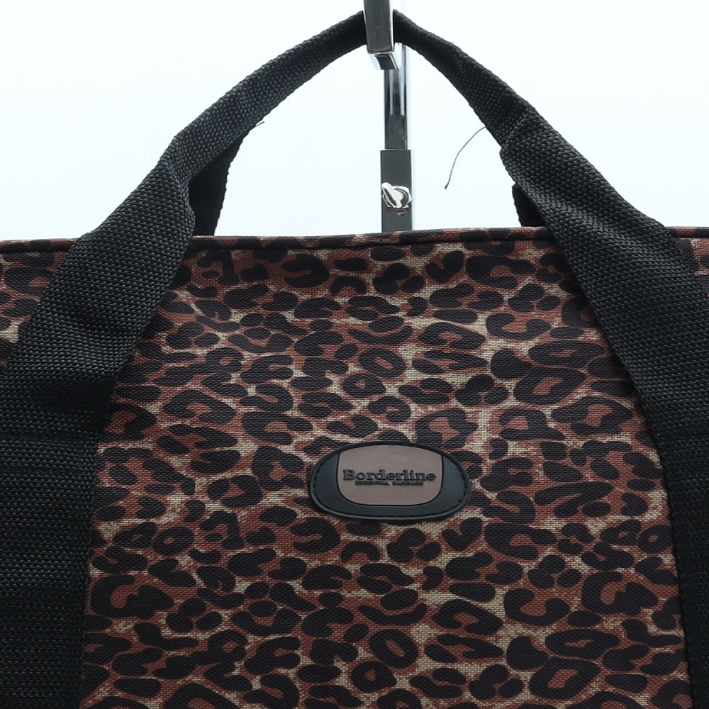 Borderline Womens Brown Animal Print Polyester Hobo Bag Size Large - Leopard Print