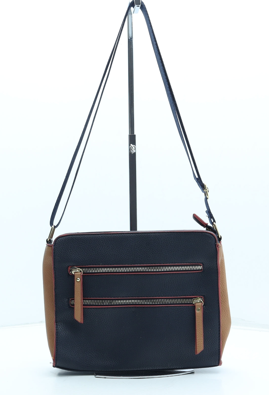 Preworn Womens Blue Polyurethane Crossbody Size Small