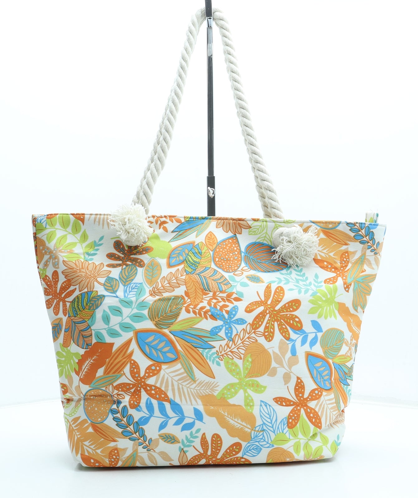 Preworn Womens Multicoloured Floral Polyester Shoulder Bag Size Large