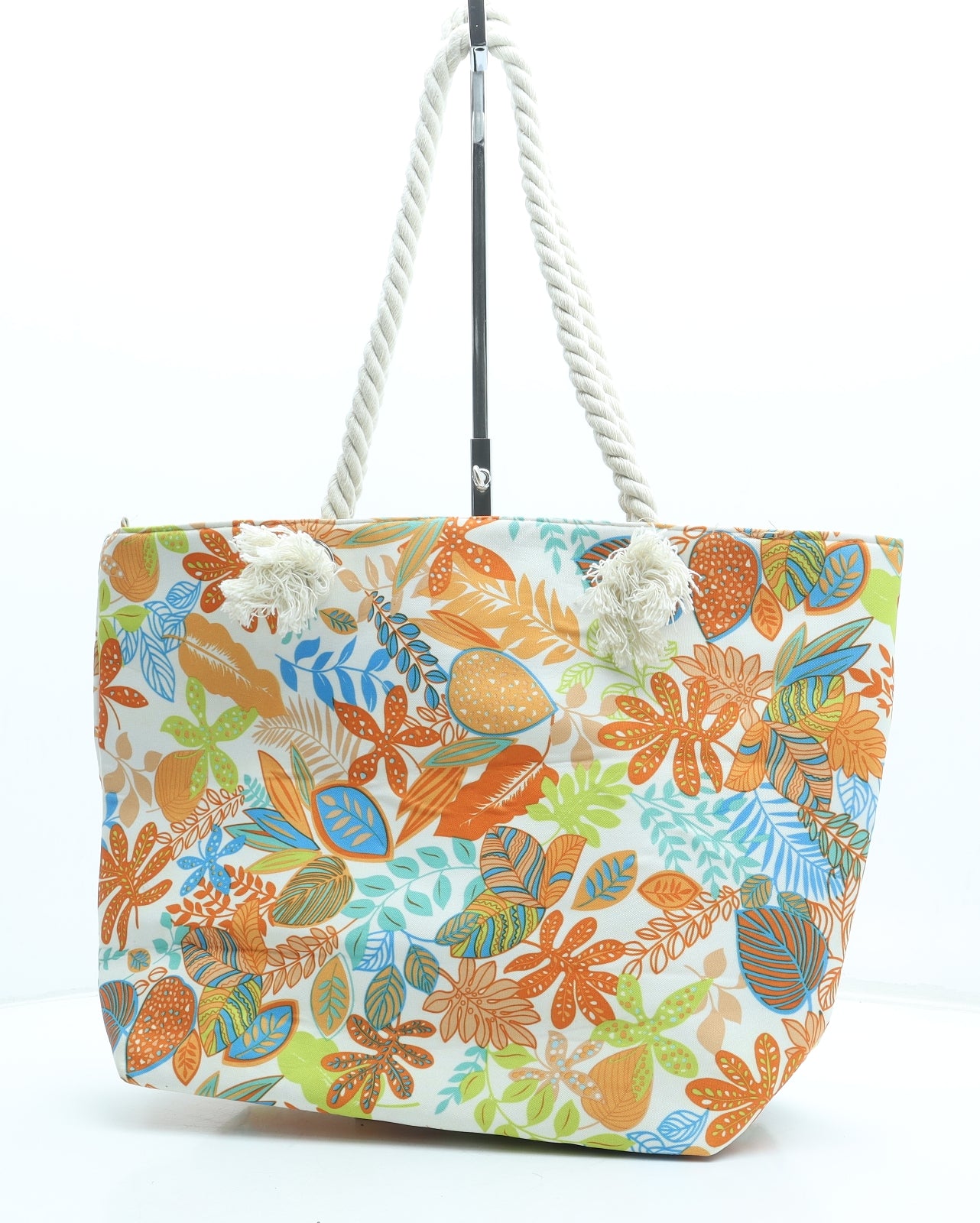 Preworn Womens Multicoloured Floral Polyester Shoulder Bag Size Large