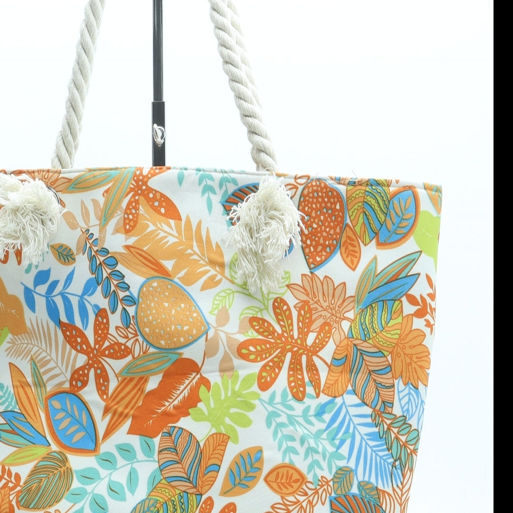 Preworn Womens Multicoloured Floral Polyester Shoulder Bag Size Large
