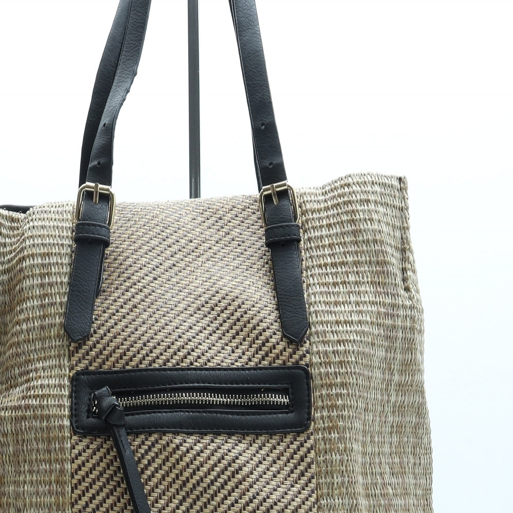 New Look Womens Brown Geometric Polyurethane Shoulder Bag Size Medium