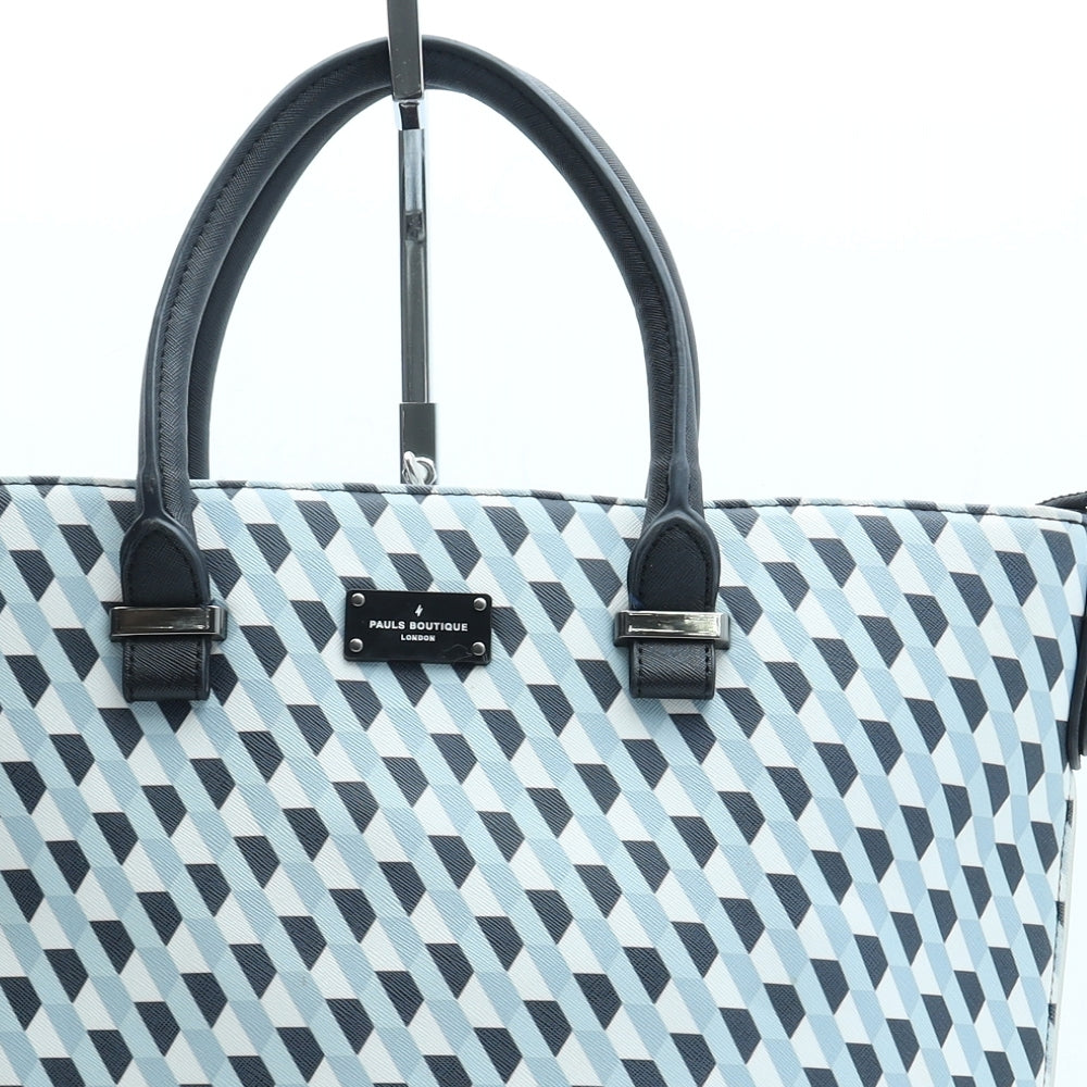 Pauls Boutique Womens Blue Geometric Polyurethane Hobo Bag Size Medium