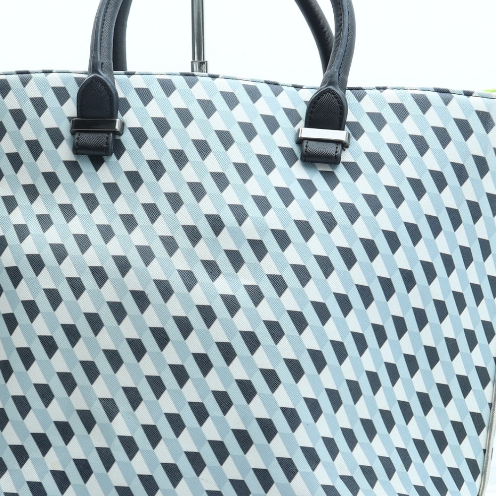 Pauls Boutique Womens Blue Geometric Polyurethane Hobo Bag Size Medium