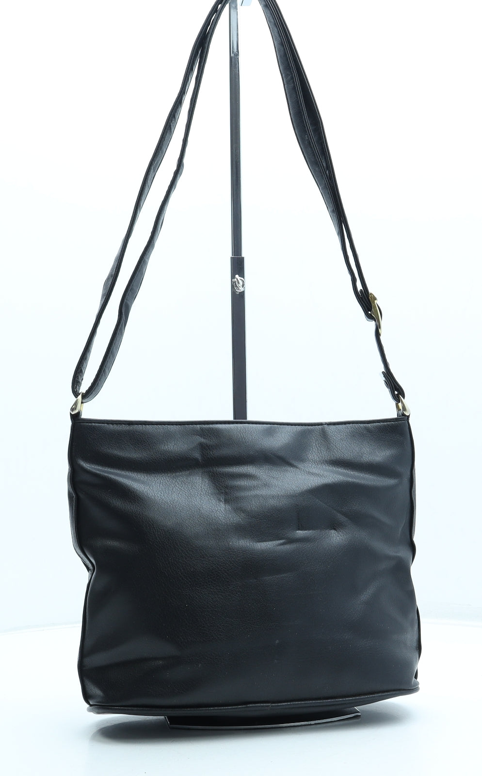 Japelle Womens Black Geometric Polyurethane Crossbody Size Small