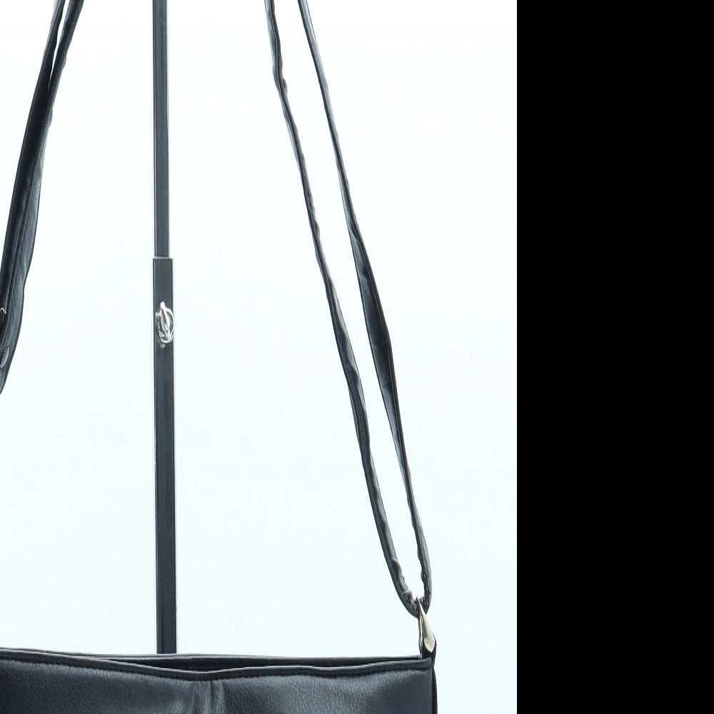 Japelle Womens Black Geometric Polyurethane Crossbody Size Small