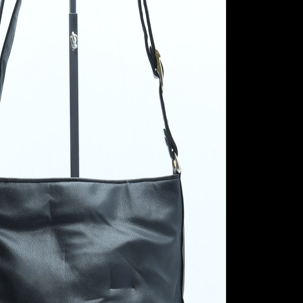 Japelle Womens Black Geometric Polyurethane Crossbody Size Small