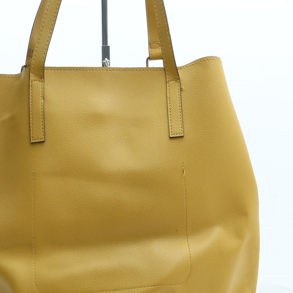 Primark Womens Yellow Polyurethane Shoulder Bag Size Large