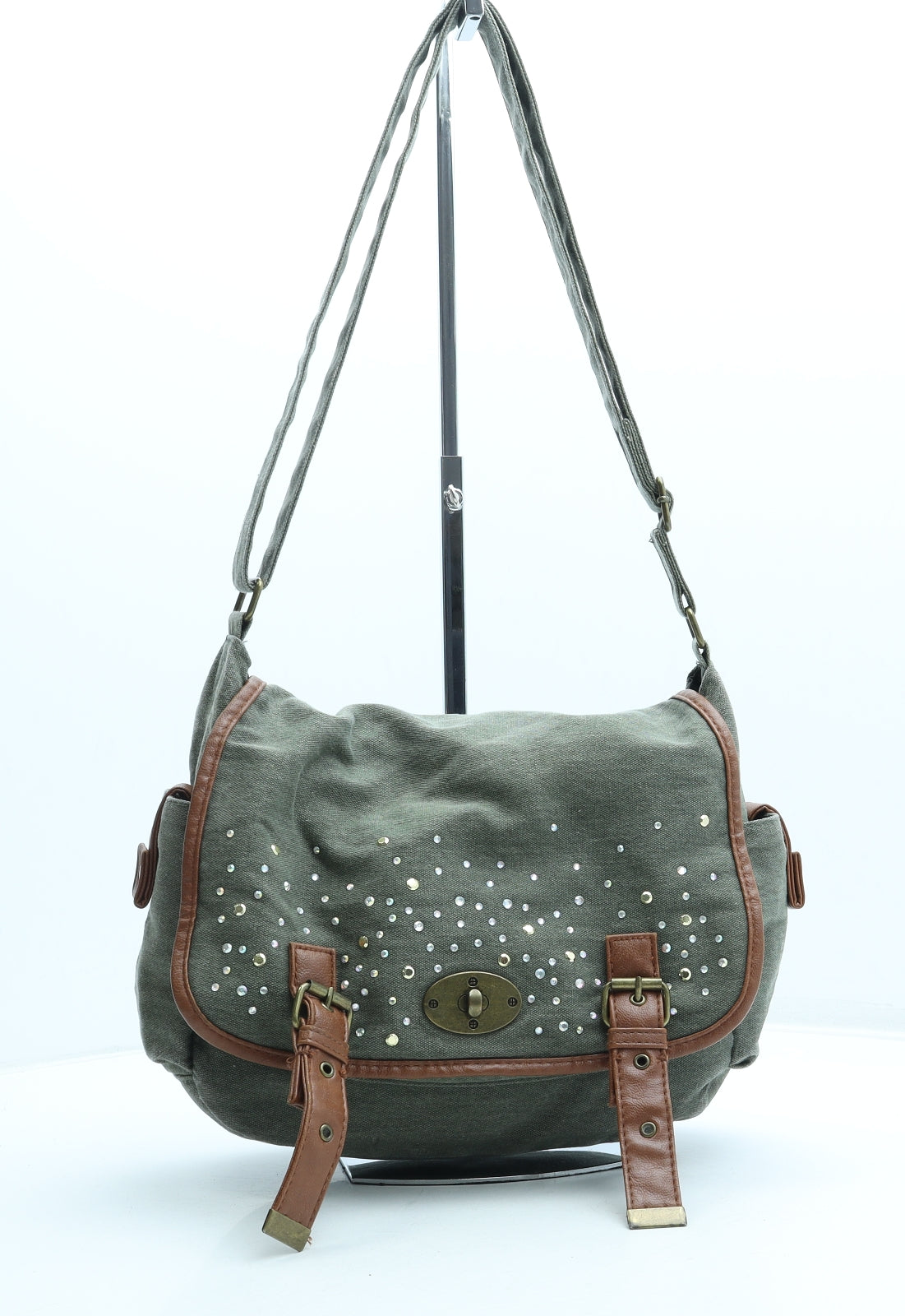 Matalan Womens Green Cotton Crossbody Size Medium