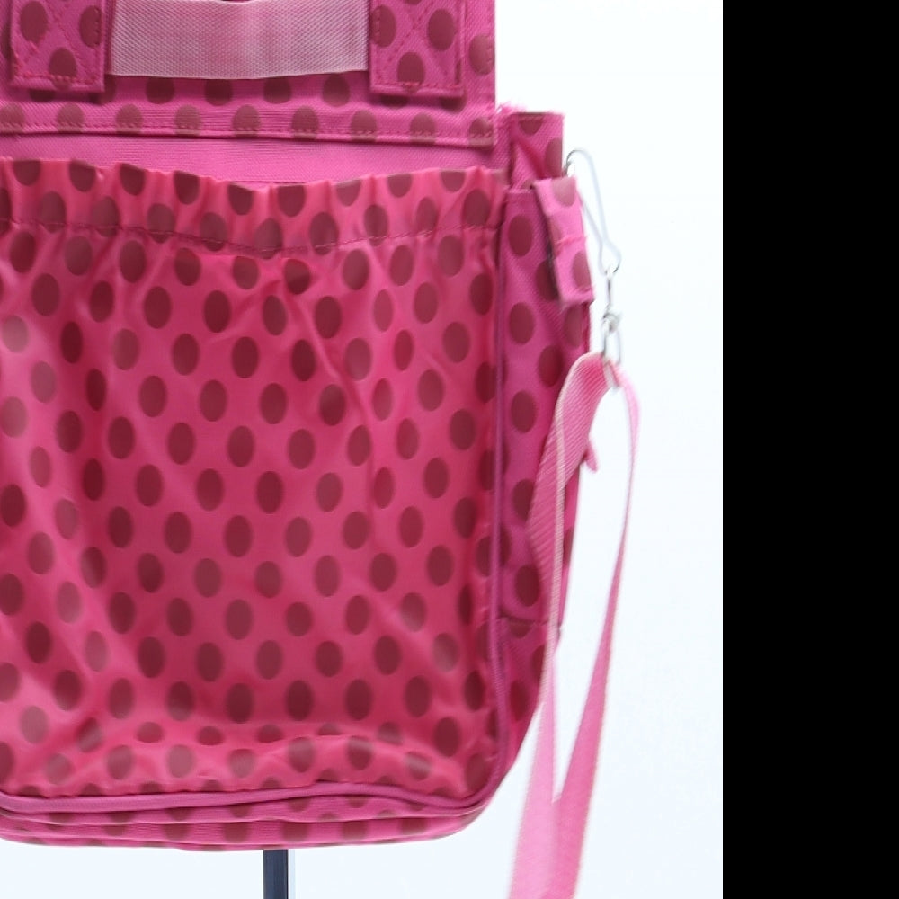 Trolly Dolly Womens Pink Polka Dot Polyester Crossbody Size Medium