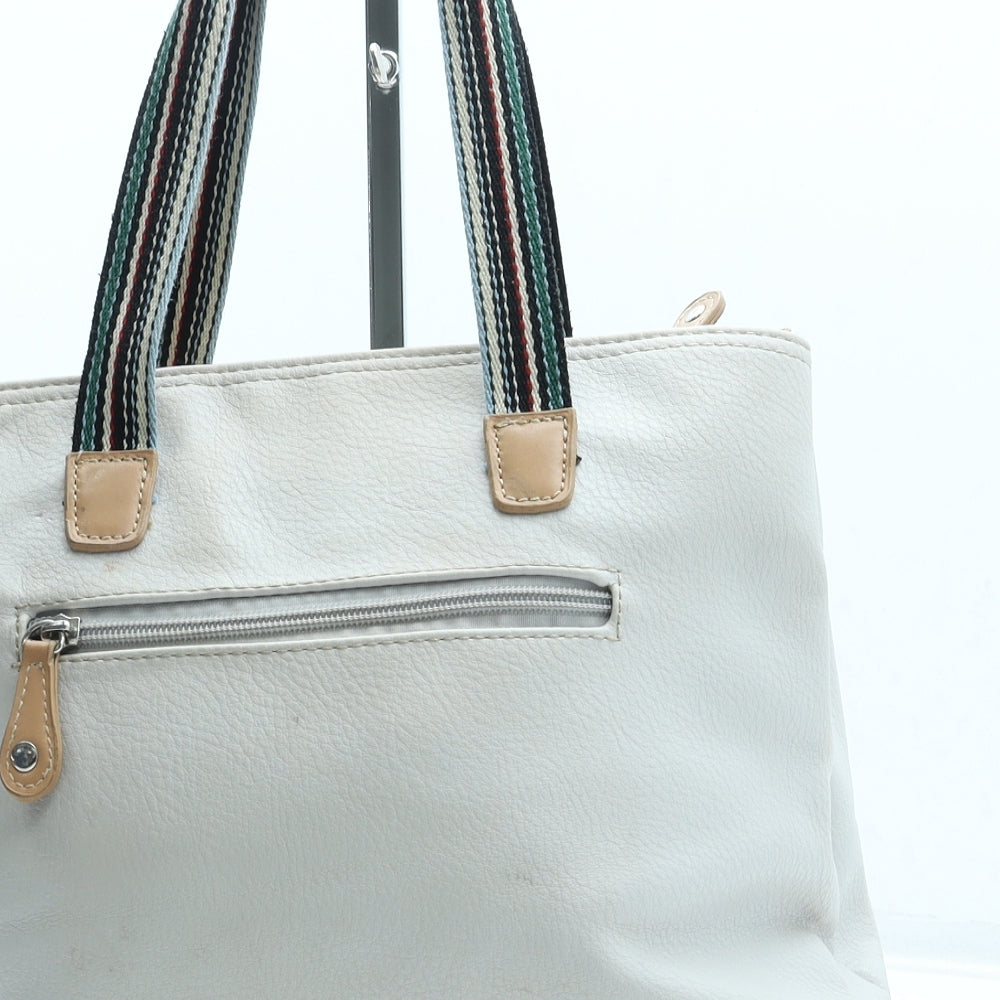 DJ Womens Grey Polyurethane Top Handle Bag Size Medium