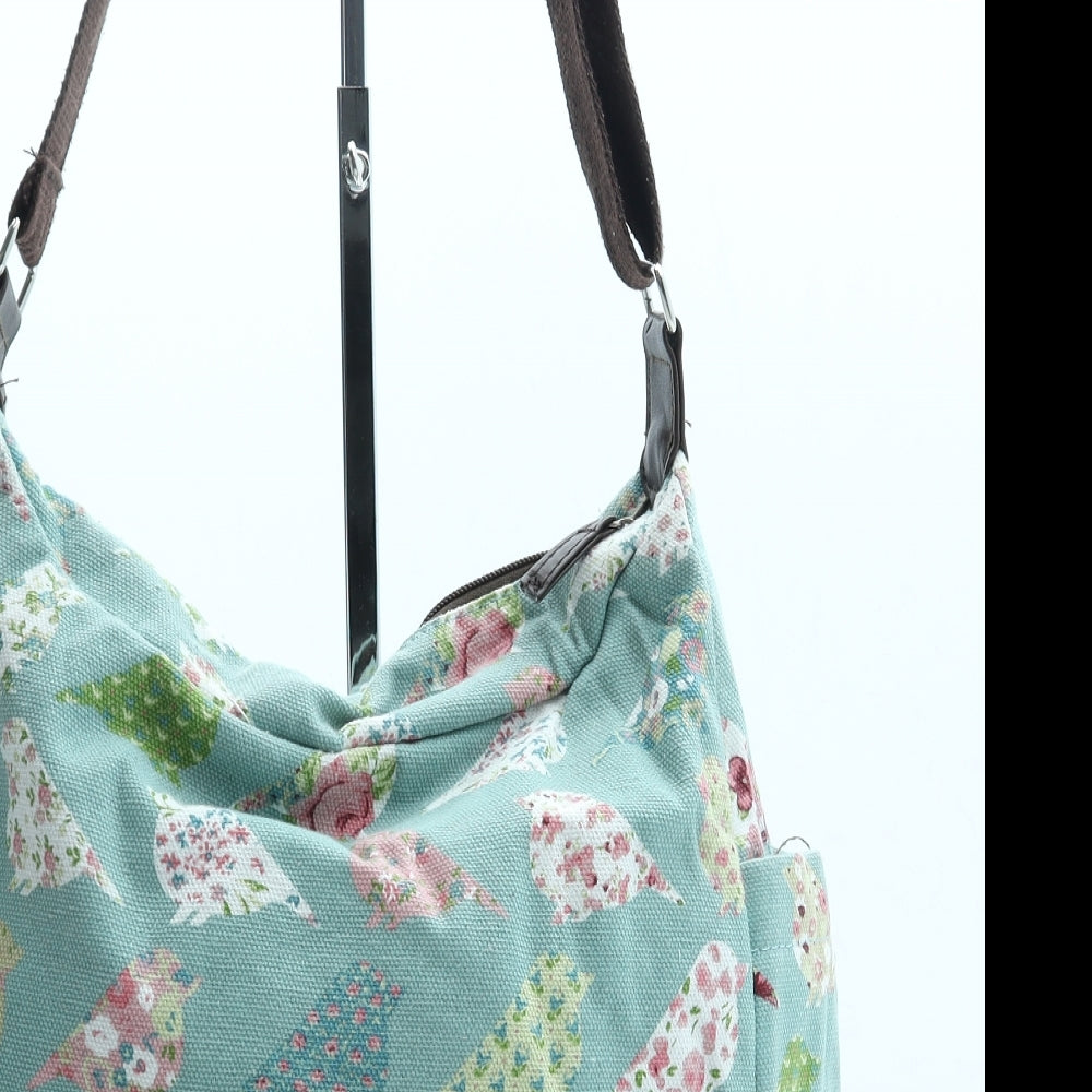 Preworn Womens Green Geometric Polyester Crossbody Size Medium - Birds