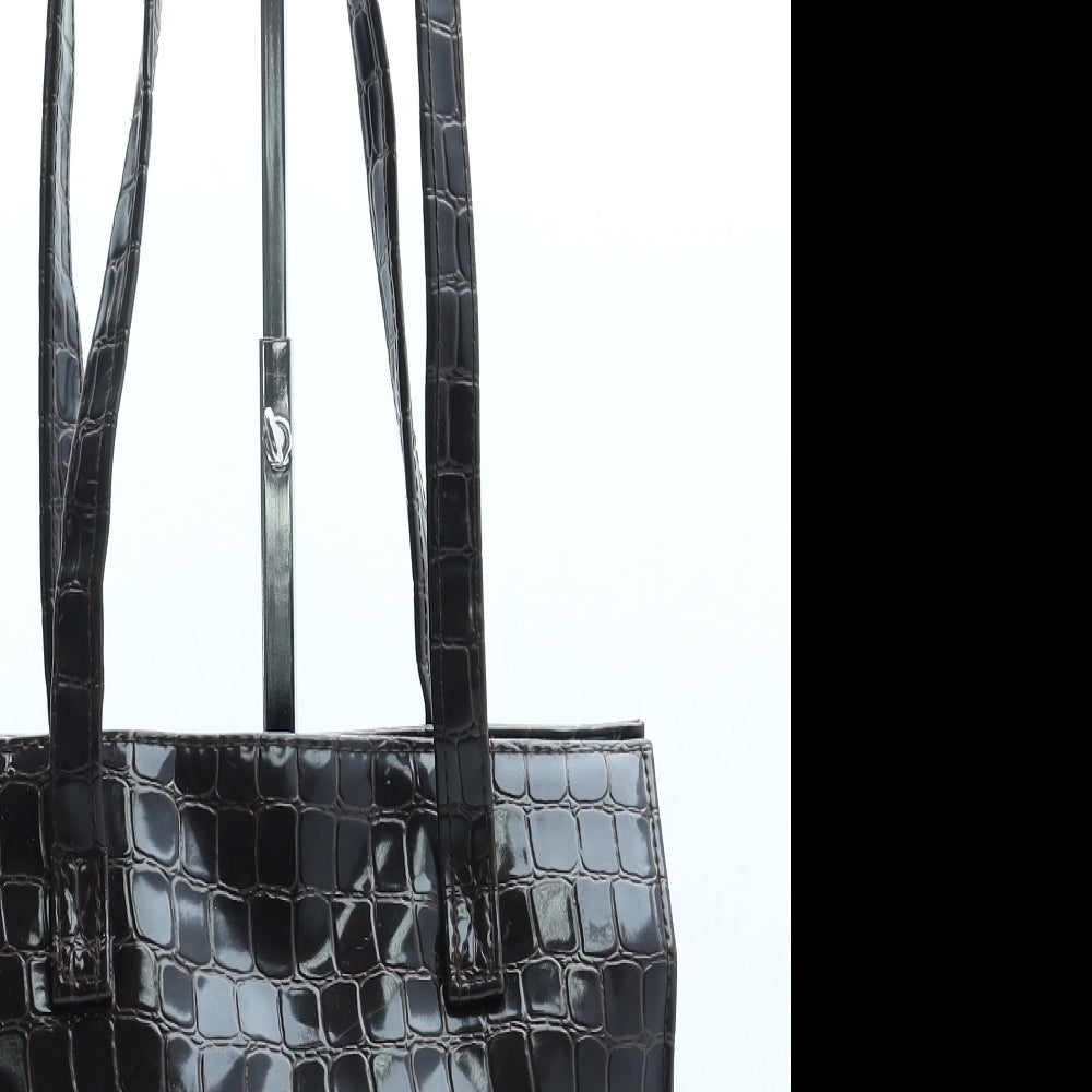 Stead Simpson Womens Brown Animal Print Polyurethane Shoulder Bag Size Medium - Snake Skin