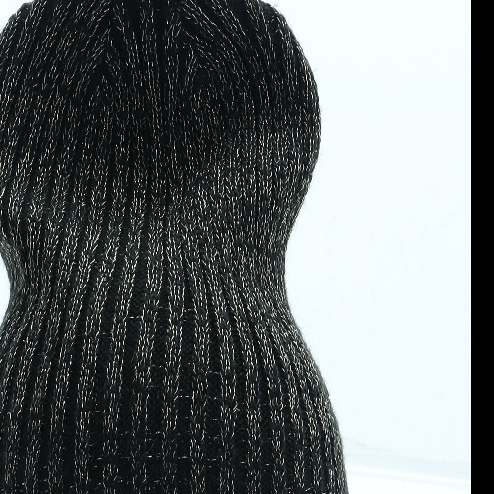 H&M Womens Black Acrylic Beanie One Size