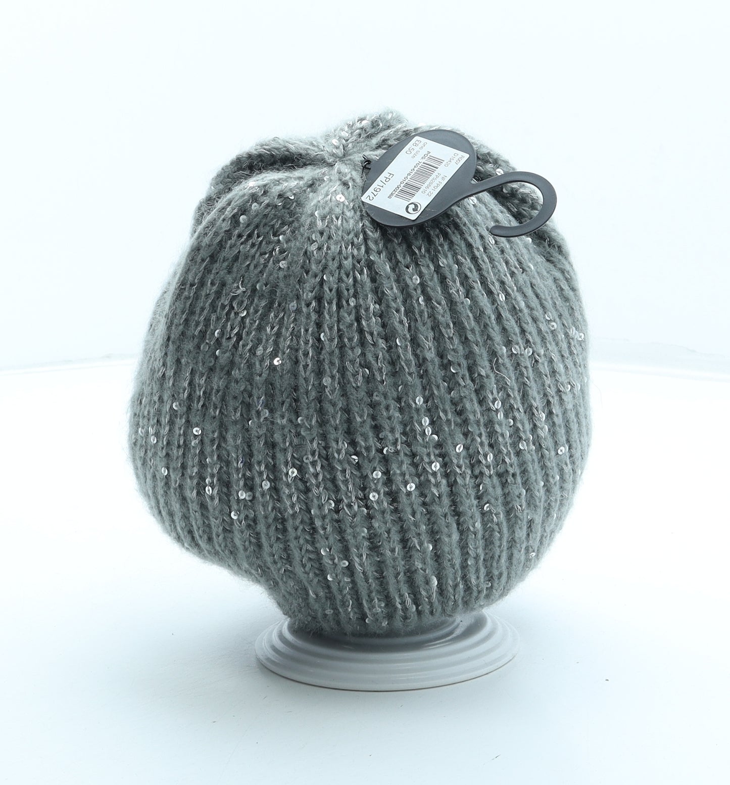 George Womens Silver Acrylic Beanie One Size