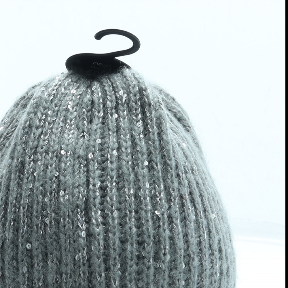 George Womens Silver Acrylic Beanie One Size