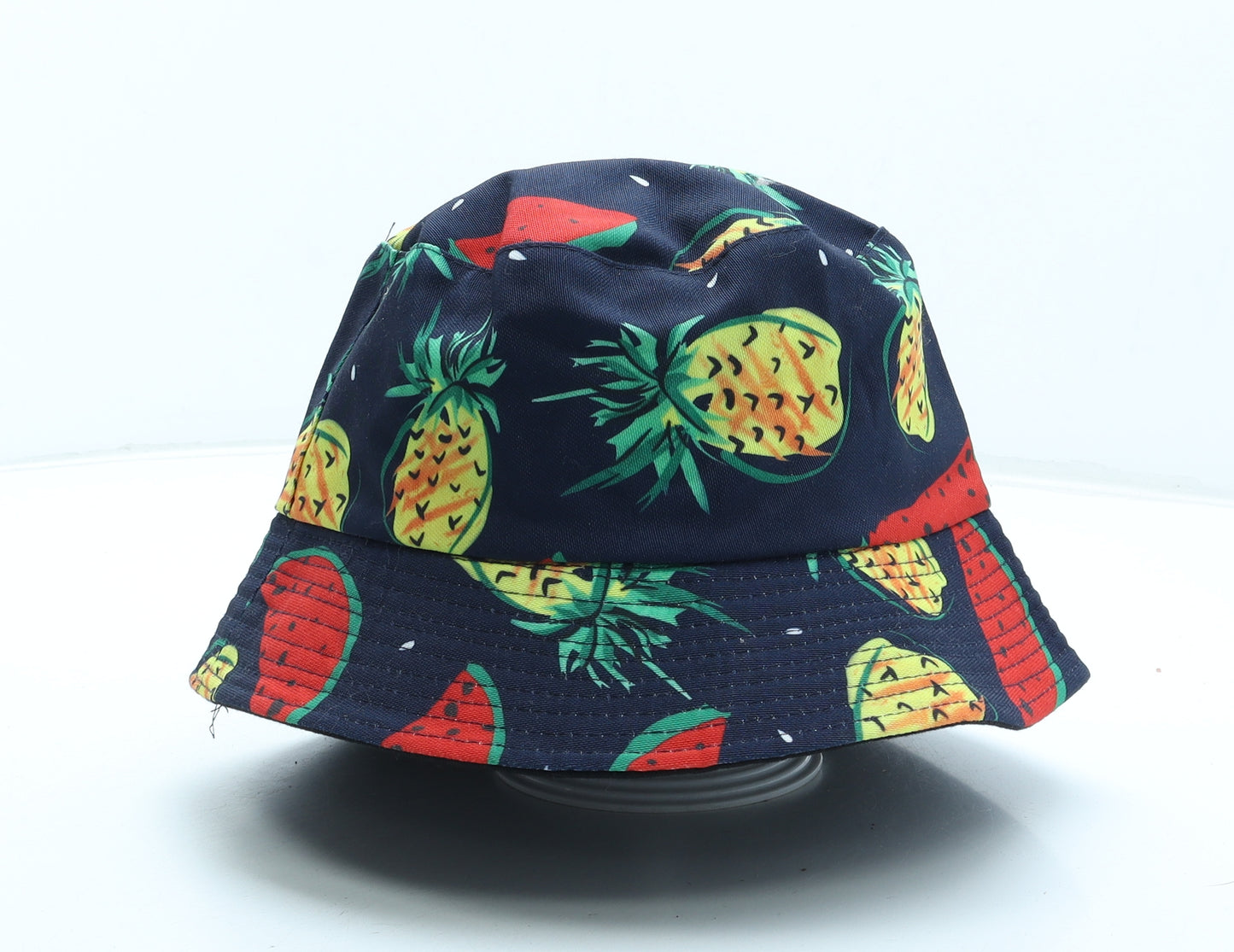 Preworn Mens Multicoloured Geometric Cotton Bucket Hat One Size - Fruit