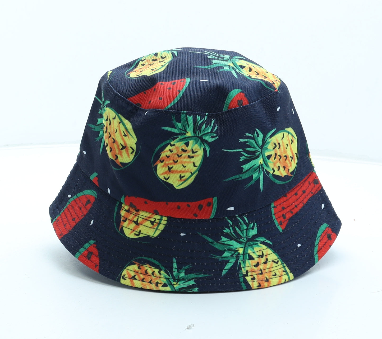 Preworn Mens Multicoloured Geometric Cotton Bucket Hat One Size - Fruit