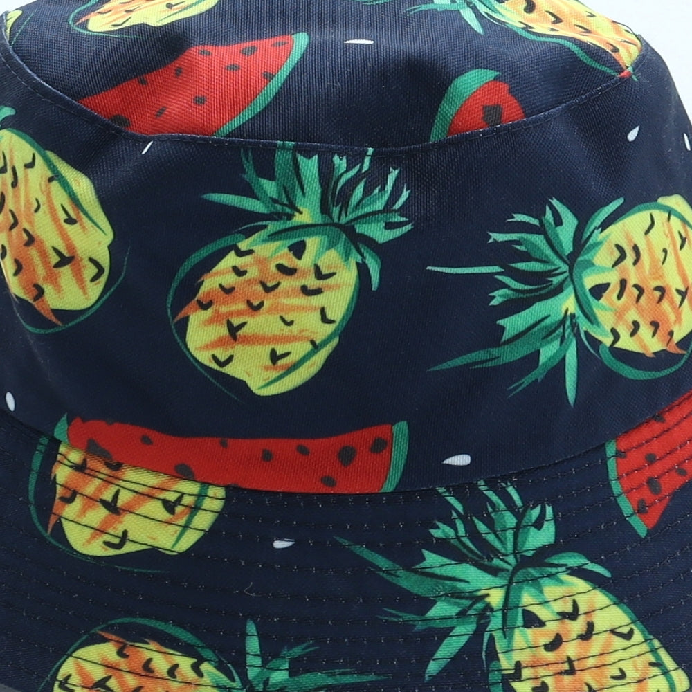 Preworn Mens Multicoloured Geometric Cotton Bucket Hat One Size - Fruit
