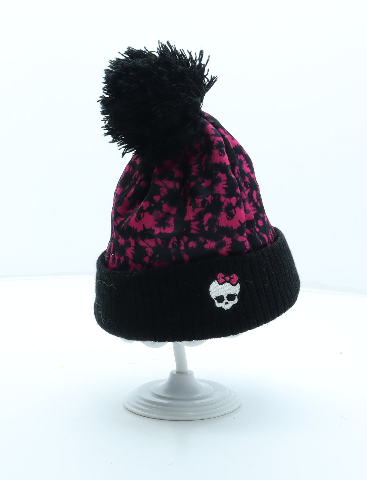 Monster High Girls Multicoloured Geometric Acrylic Bobble Hat Size S