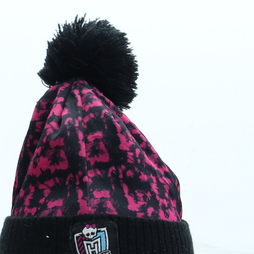 Monster High Girls Multicoloured Geometric Acrylic Bobble Hat Size S