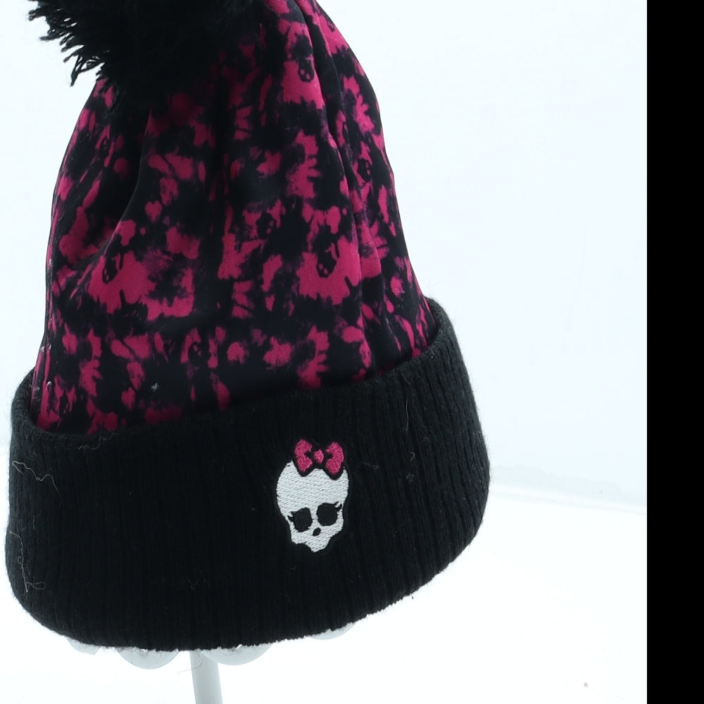 Monster High Girls Multicoloured Geometric Acrylic Bobble Hat Size S