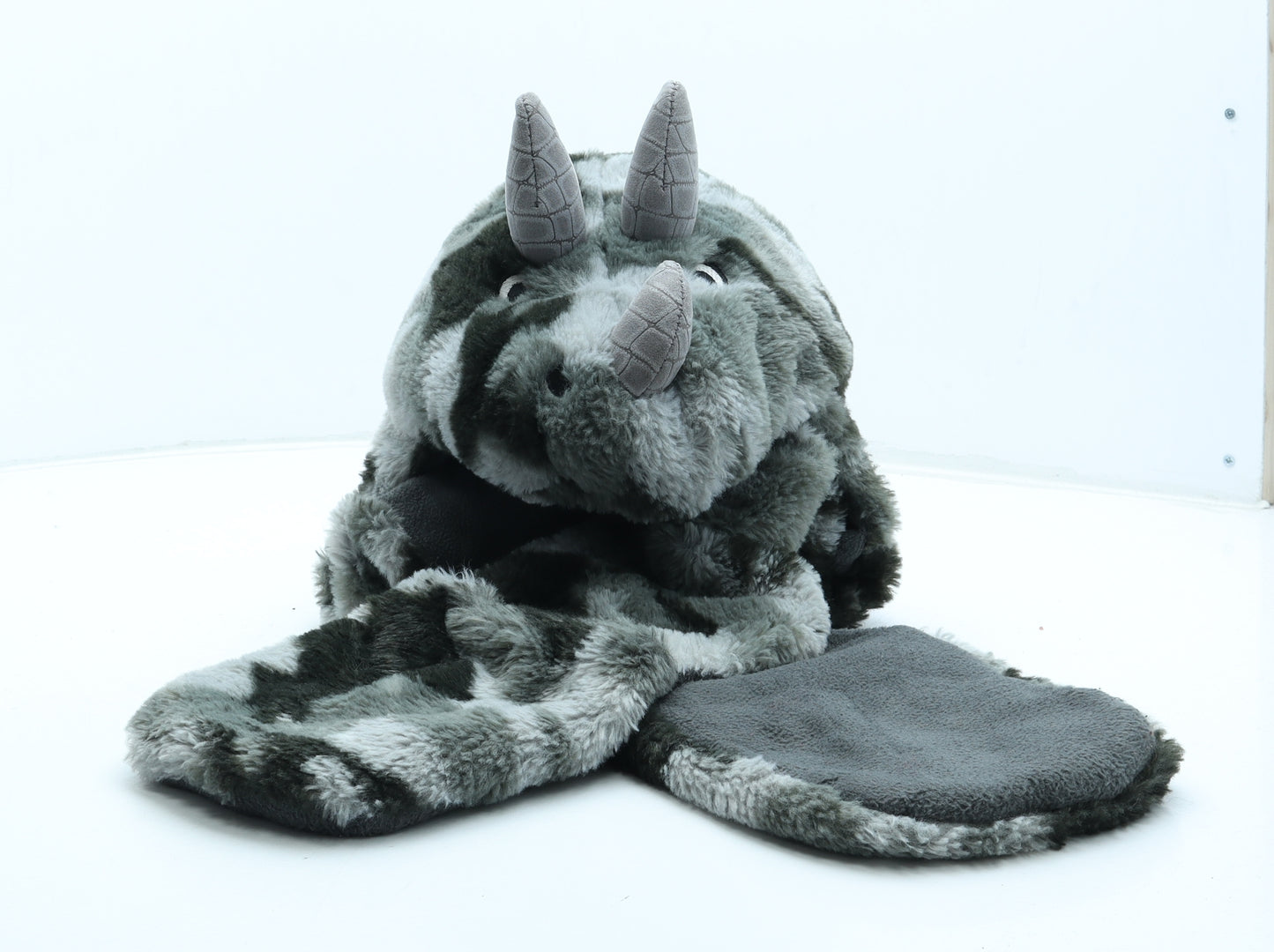 George Boys Grey Camouflage Polyester Winter Hat Size S - Dinosaur