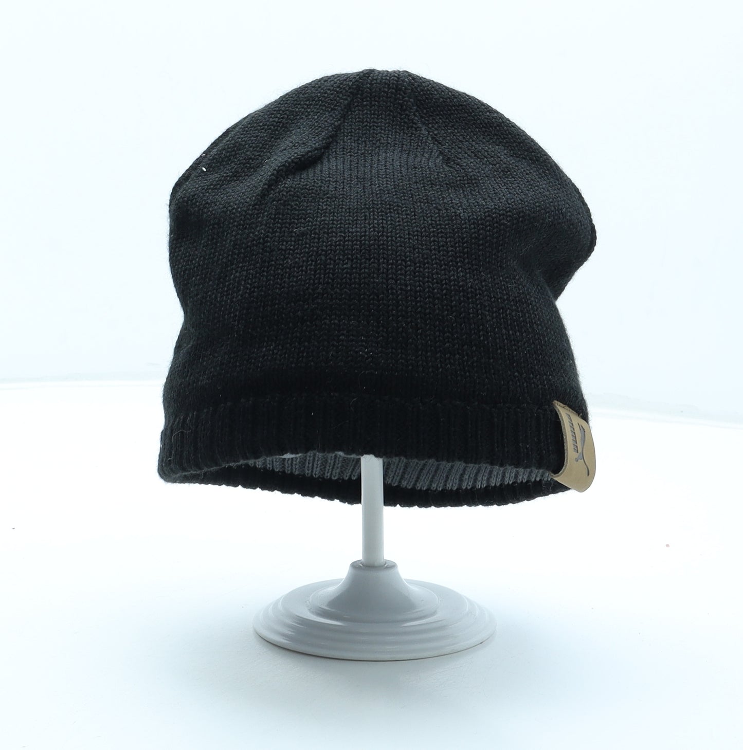 PUMA Mens Black Acrylic Beanie One Size - Logo