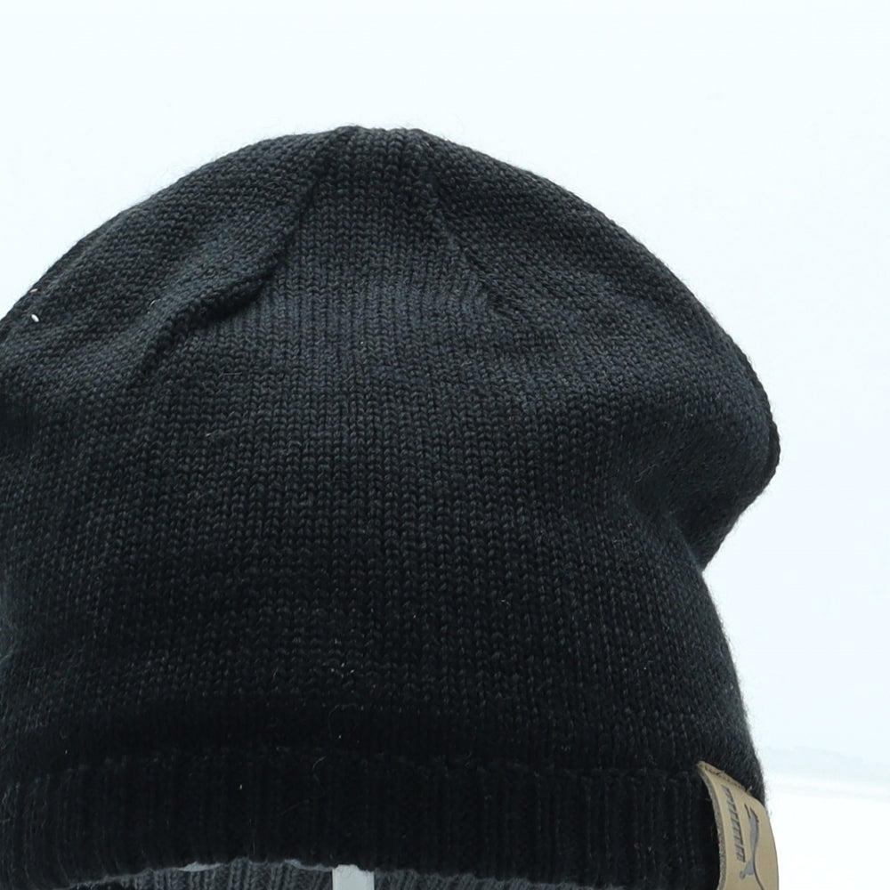 PUMA Mens Black Acrylic Beanie One Size - Logo