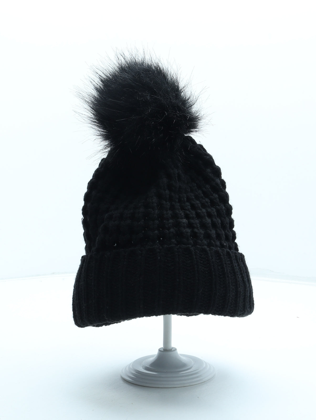 Primark Womens Black Acrylic Bobble Hat One Size