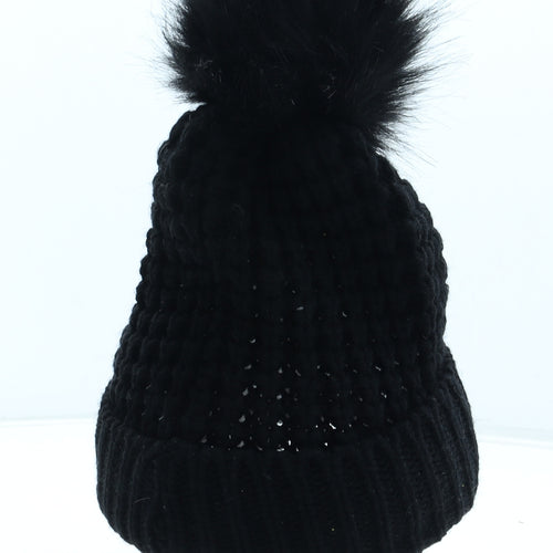 Primark Womens Black Acrylic Bobble Hat One Size