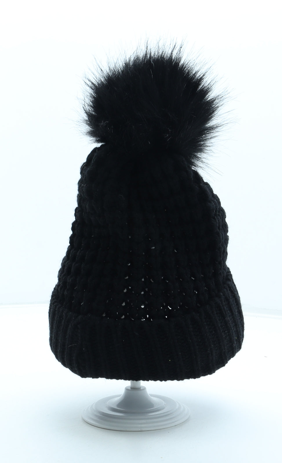Primark Womens Black Acrylic Bobble Hat One Size