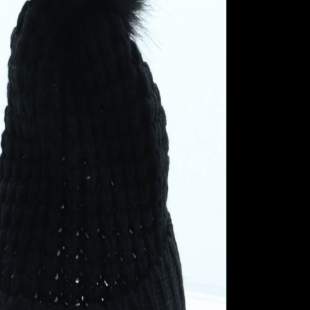 Primark Womens Black Acrylic Bobble Hat One Size