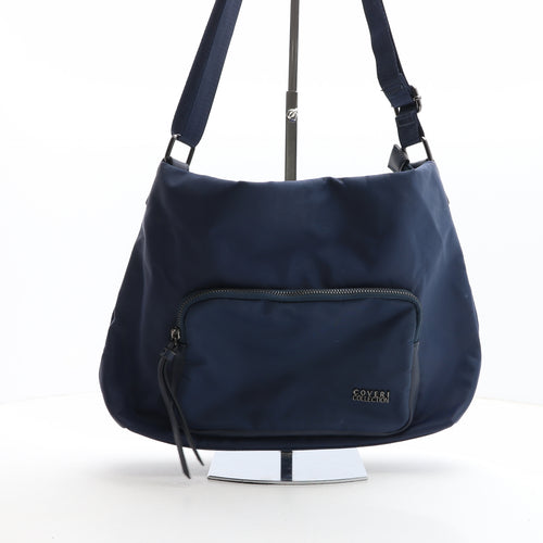 Coveri Collection Womens Blue Solid Nylon Crossbody Size Medium