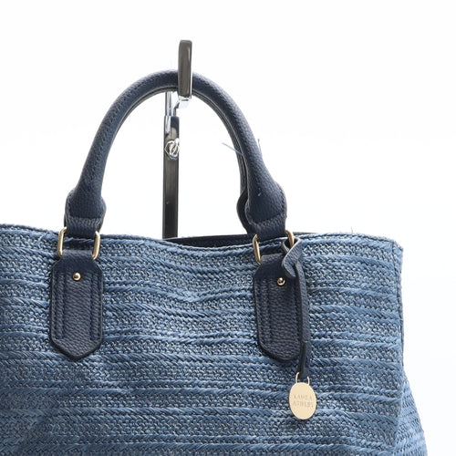 Laura Ashley Womens Blue Solid Polypropylene Top Handle Bag Size Medium