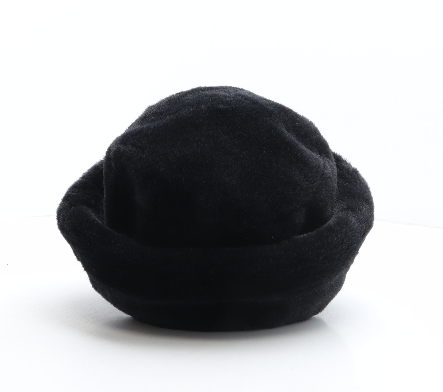 Preworn Womens Black Acrylic Cloche One Size - Faux Fur