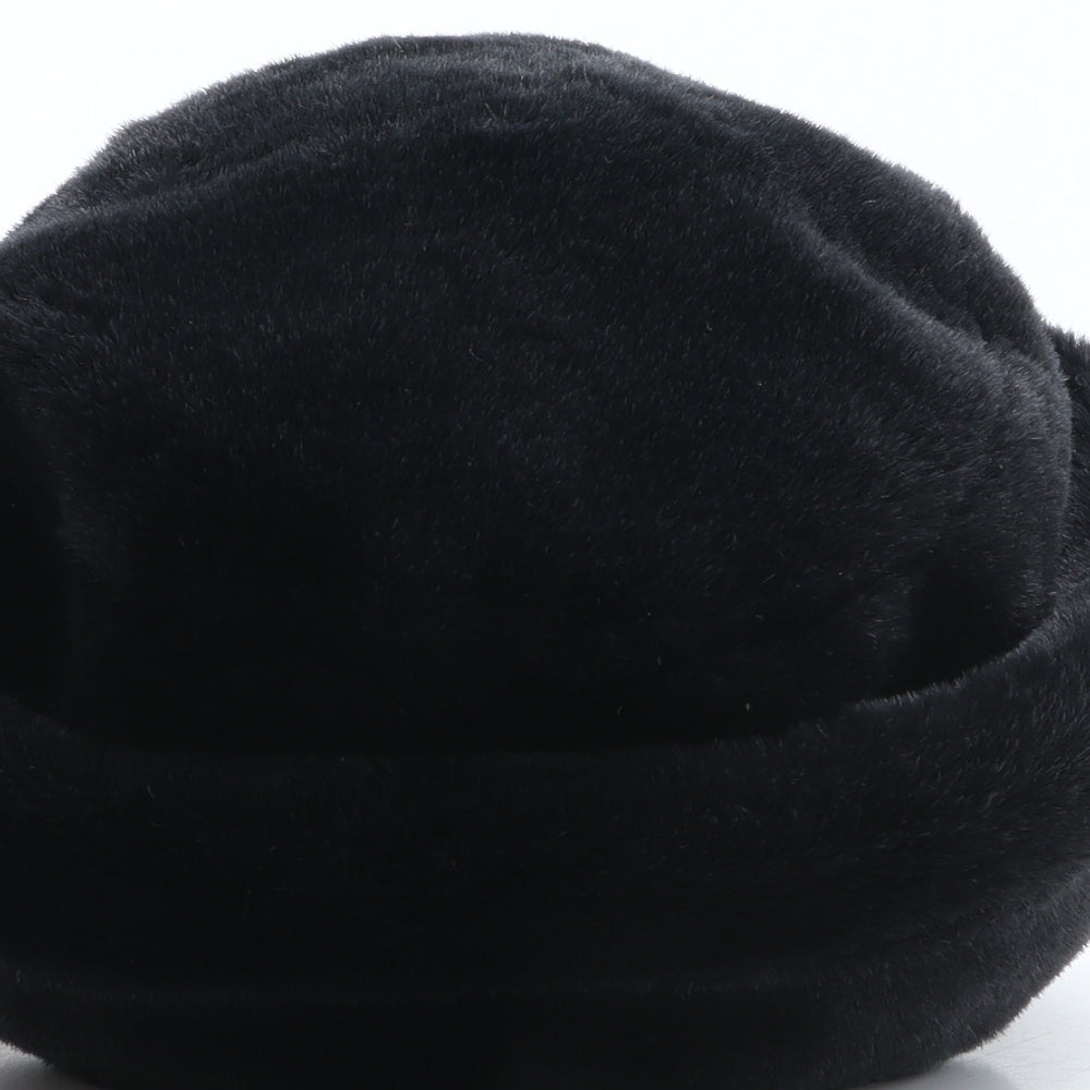 Preworn Womens Black Acrylic Cloche One Size - Faux Fur