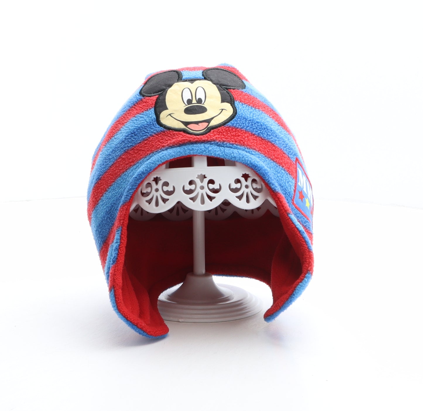 Preworn Boys Multicoloured Striped Polyester Bobble Hat One Size - Mickey Mouse