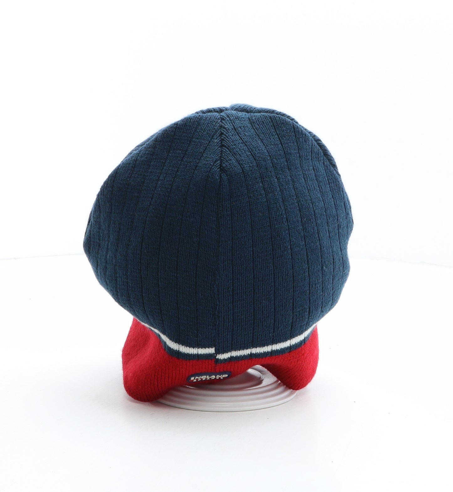 England Apparel Mens Multicoloured Striped Acrylic Beanie One Size - Rose detail
