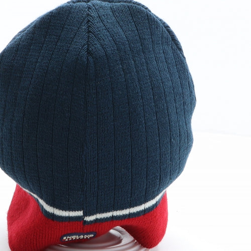 England Apparel Mens Multicoloured Striped Acrylic Beanie One Size - Rose detail