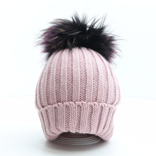 Urban Mist Womens Pink Acrylic Bobble Hat One Size